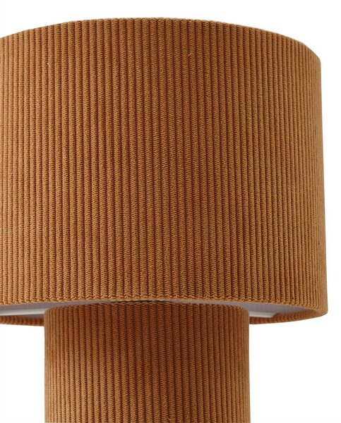 Lampa stołowa Jone Lindby, brązowy / rdzawy, salon / jadalnia, tkanina / materiał / jedwab, nowoczesny