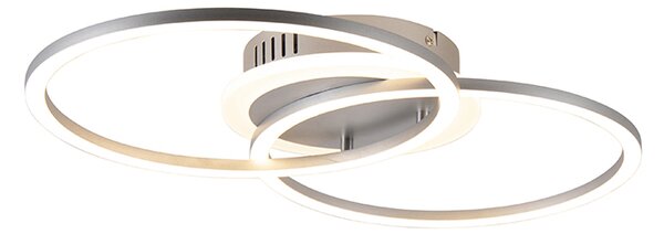 Designerski Plafon / Lampy sufitowe LED stal 3-stopniowe ściemnianie - Veni Oswietlenie wewnetrzne