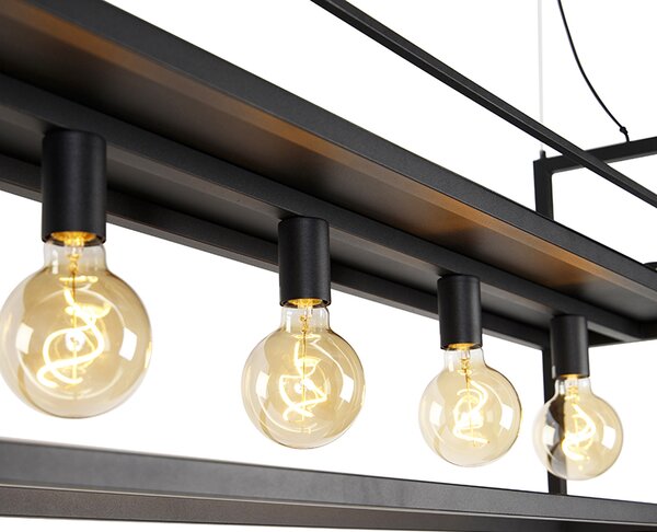 Inteligentna lampa wisząca czarna z półką duża 4-światłowa w tym Wifi G95 - Cage Rack