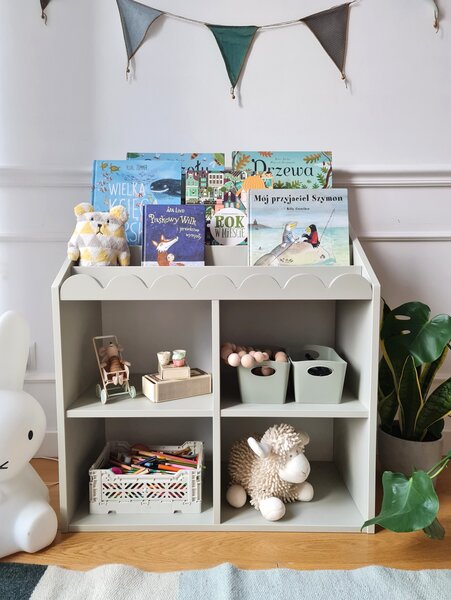 Regał Montessori dla dzieci na książki i zabawki – Sage | Book Nook