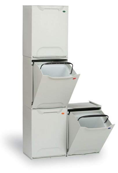 4 plastikowe kosze na śmieci segregowane, 20 L, 340 x 290 x 470 mm