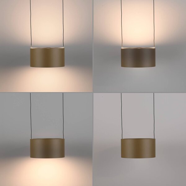 PURE Lampa wisząca Clipse, możliwość ściemniania, brązowy / mosiężny, salon / jadalnia, metal, nowoczesny