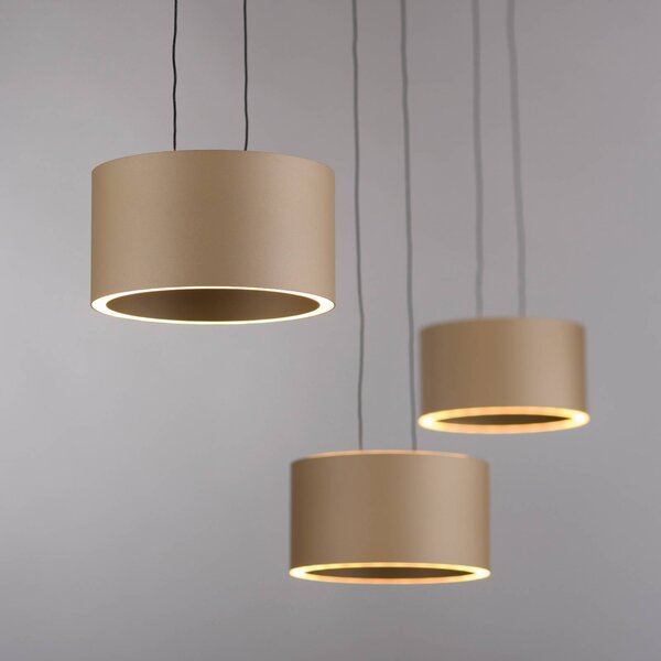 PURE Lampa wisząca Clipse, możliwość ściemniania, brązowy / mosiężny, salon / jadalnia, metal, nowoczesny