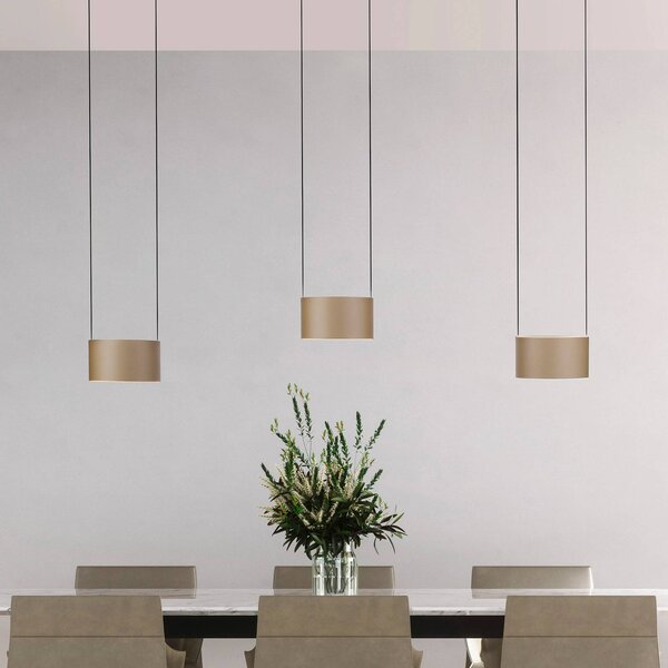 PURE Lampa wisząca Clipse, możliwość ściemniania, brązowy / mosiężny, salon / jadalnia, metal, nowoczesny