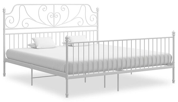 Białe metalowe łóżko małżeńskie 180x200 cm D1-E84