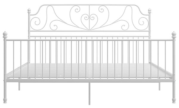 Białe metalowe łóżko małżeńskie 180x200 cm D1-E84