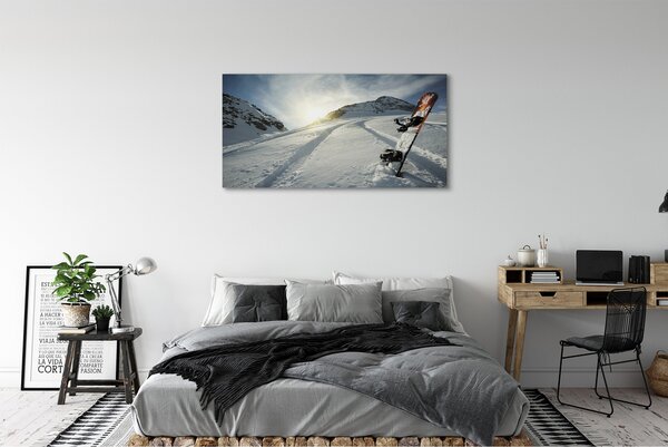 Obraz drukowany na płótnie Snowboardowy Raj W Alpach
