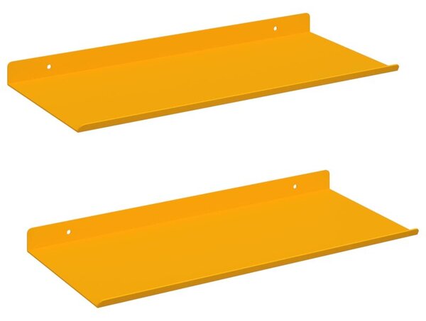 Wisząca półka ze stali w kolorze musztardowym 40x18 cm