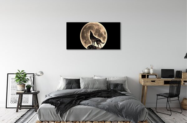 Obraz canvas na ścianę Wilk na Tle Księżyca