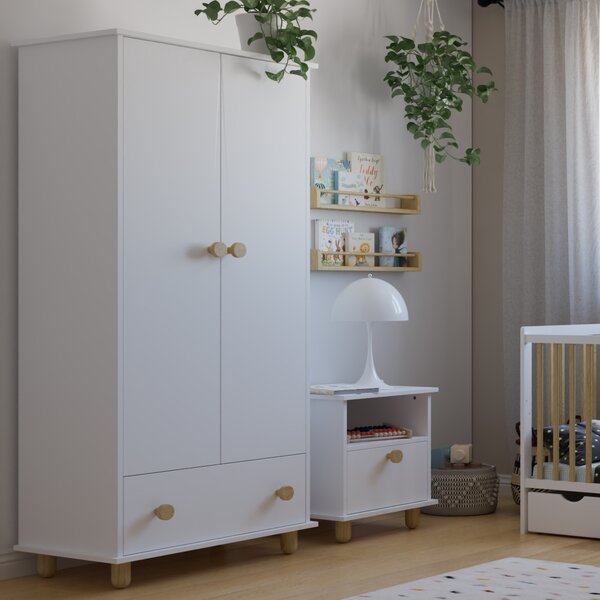 Zestaw mebli dziecięcych SIMPLE 3 el. biały - szafa, komoda, regał