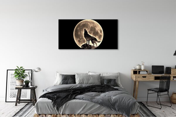 Obraz canvas na ścianę Wilk na Tle Księżyca