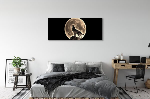 Obraz canvas na ścianę Wilk na Tle Księżyca