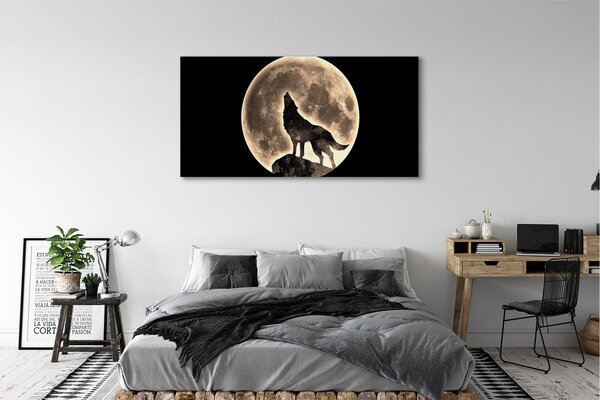 Obraz canvas na ścianę Wilk na Tle Księżyca
