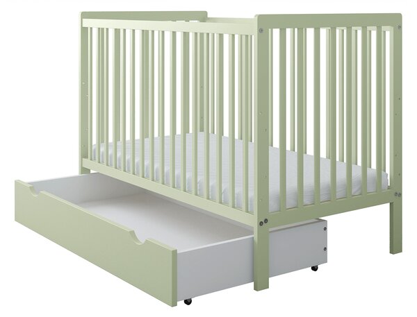 Zestaw mebli niemowlęcych SIMPLE Baby miętowy - szafa, regał, komoda, łóżeczko, szafka nocna