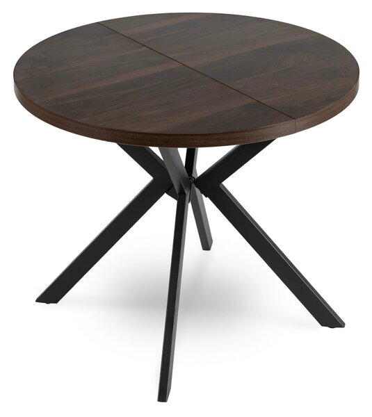 Stół rozkładany w stylu industrialnym Lugo 90-190 cm, orzech/czarny