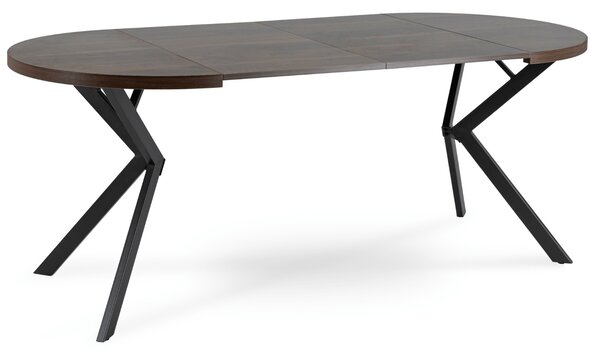Stół rozkładany w stylu industrialnym Lugo 90-190 cm, orzech/czarny