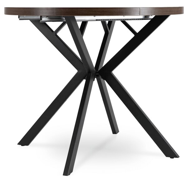 Stół rozkładany w stylu industrialnym Lugo 90-190 cm, orzech/czarny