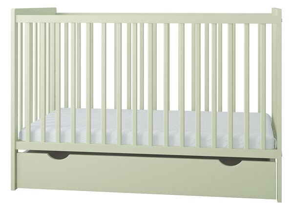 Zestaw mebli niemowlęcych SIMPLE Baby miętowy - szafa, regał, komoda, łóżeczko, szafka nocna