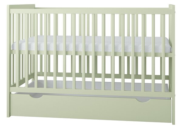 Zestaw mebli niemowlęcych SIMPLE Baby miętowy - szafa, regał, komoda, łóżeczko, szafka nocna