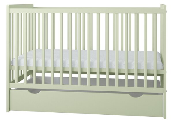 Zestaw mebli niemowlęcych SIMPLE Baby miętowy - szafa, regał, komoda, łóżeczko, szafka nocna