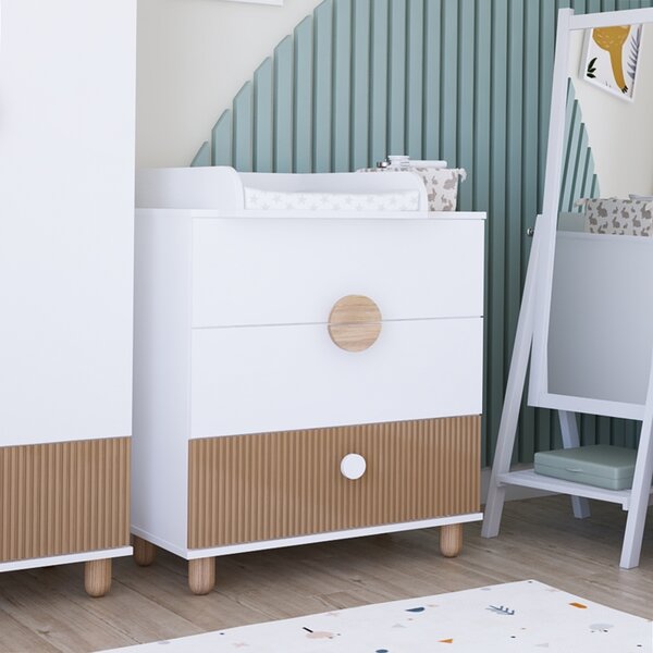 Zestaw mebli młodzieżowych Cozy LOFT Young biały - Łóżko 200x120, szafa, regał, komoda, biurko