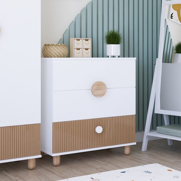 Zestaw mebli młodzieżowych Cozy LOFT Young biały - Łóżko 200x120, szafa, regał, komoda, biurko