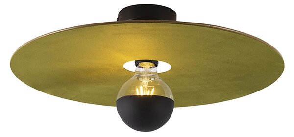 Plafon / Lampy sufitowe czarny klosz płaski zielony 45cm - Combi Oswietlenie wewnetrzne