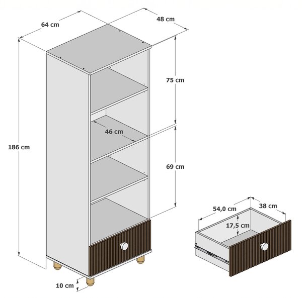 Zestaw mebli młodzieżowych Cozy LOFT Young biały - Łóżko 200x120, szafa, regał, komoda, biurko