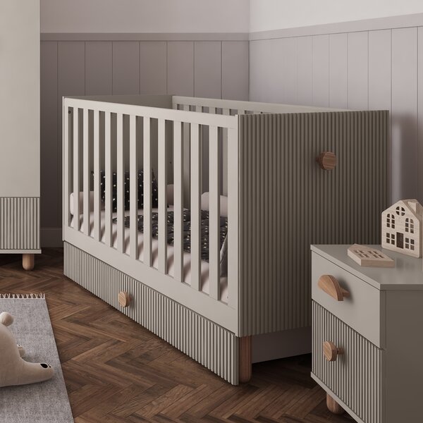 Zestaw mebli niemowlęcych Cozy LOFT Baby kaszmir – łóżeczko, komoda, szafa, szafka