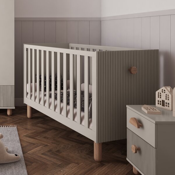 Zestaw mebli niemowlęcych Cozy LOFT Baby kaszmir – łóżeczko, komoda, szafa, szafka
