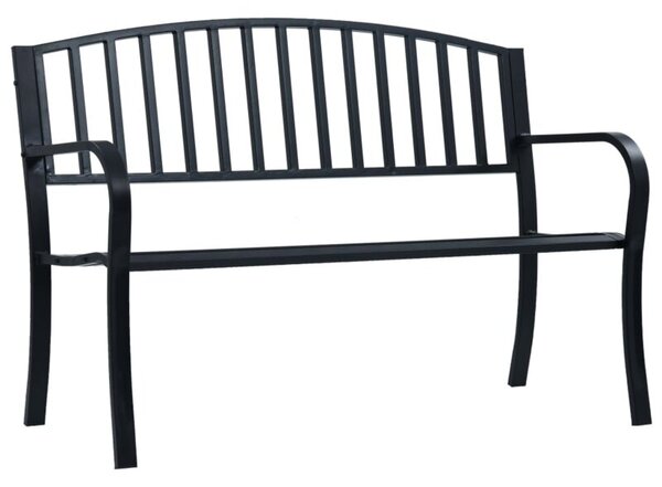 Ławka ogrodowa, czarna, 120 cm, stalowa