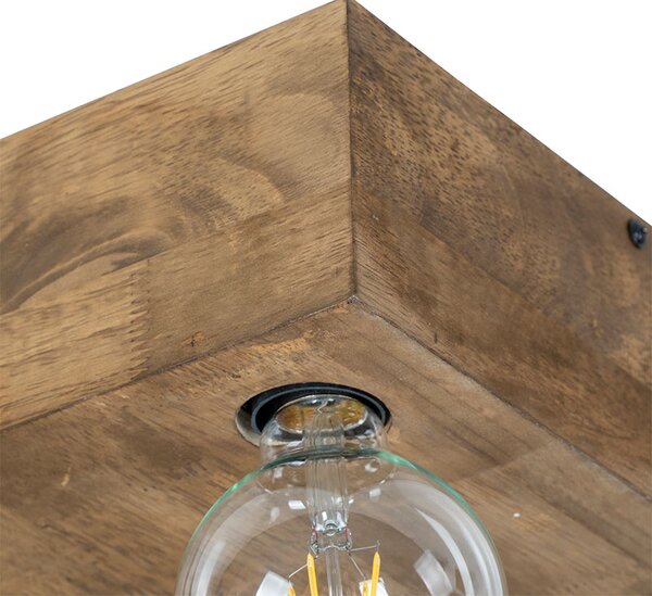 Rustykalna lampa sufitowa z drewna vintage 4-światłowa - Bloc