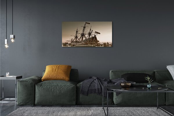 Obraz canvas na ścianę Zabytkowy Statek na Morzu