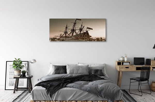 Obraz canvas na ścianę Zabytkowy Statek na Morzu