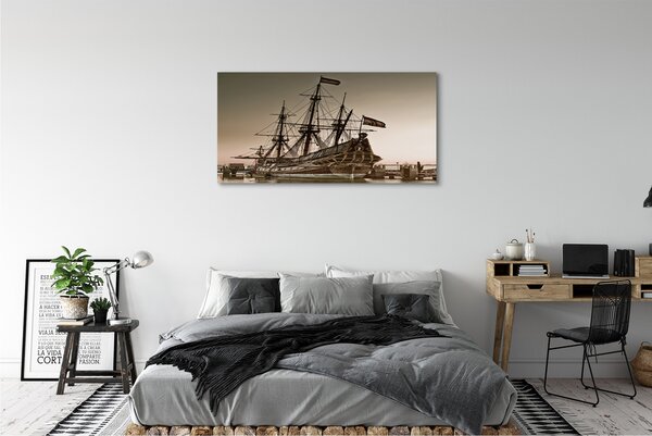 Obraz canvas na ścianę Zabytkowy Statek na Morzu