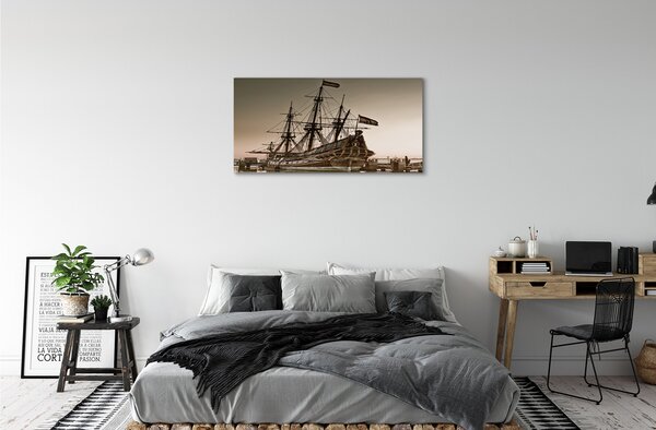 Obraz canvas na ścianę Zabytkowy Statek na Morzu