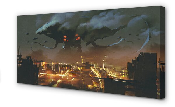 Duży obraz na płótnie Potwór w Mieście Nocą