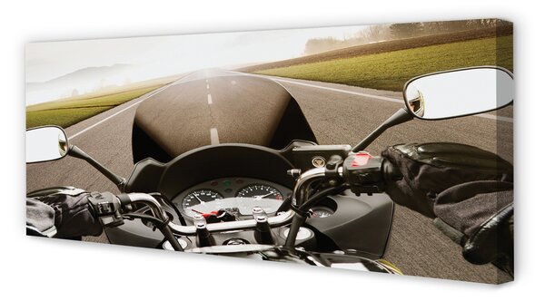 Duży obraz na płótnie Motocykl na Górskiej Trasie