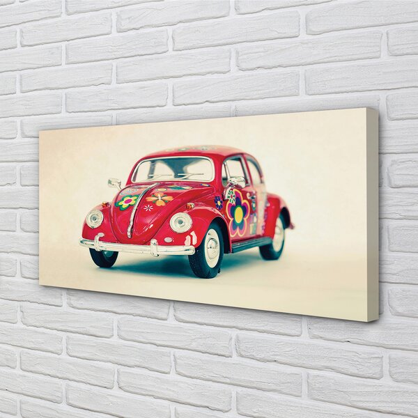Obraz na płótnie Retro Auto w Kwiaty