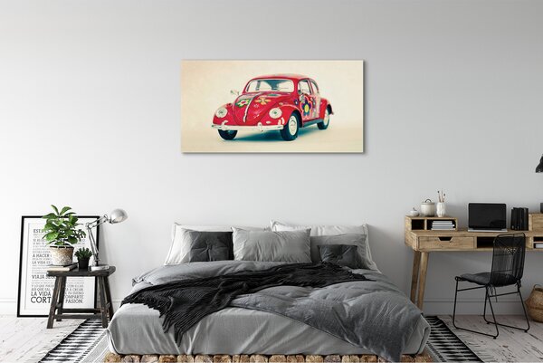 Obraz na płótnie Retro Auto w Kwiaty