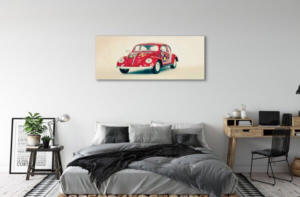 Obraz na płótnie Retro Auto w Kwiaty