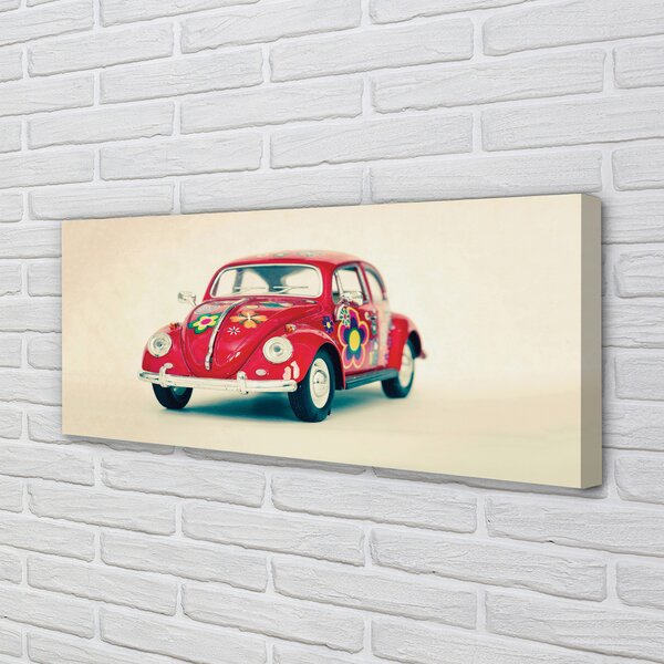 Obraz na płótnie Retro Auto w Kwiaty
