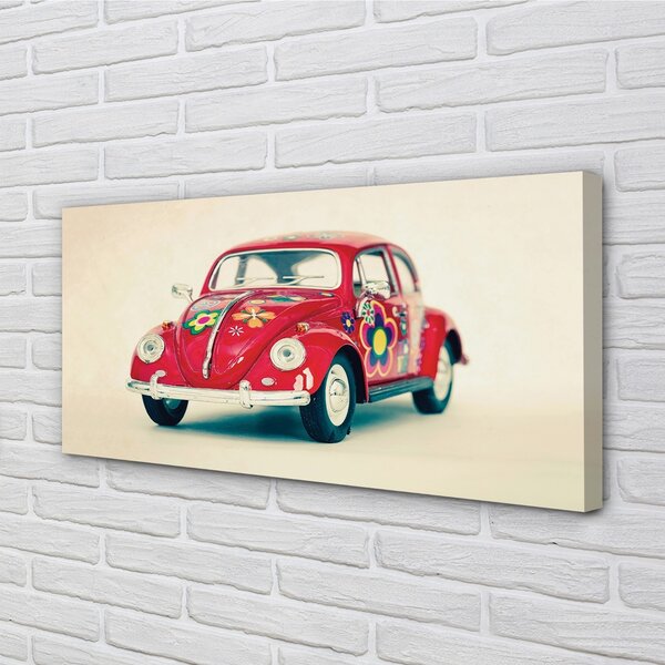 Obraz na płótnie Retro Auto w Kwiaty