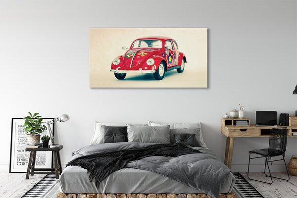 Obraz na płótnie Retro Auto w Kwiaty