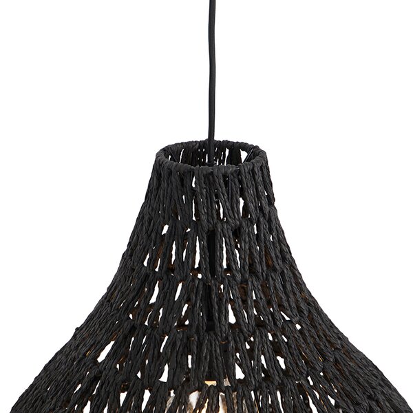 Retro lampa wisząca czarna 45 cm - Lina Drop Oswietlenie wewnetrzne