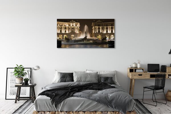Obraz canvas na ścianę Rzymska Fontanna pod Nocnym Niebem