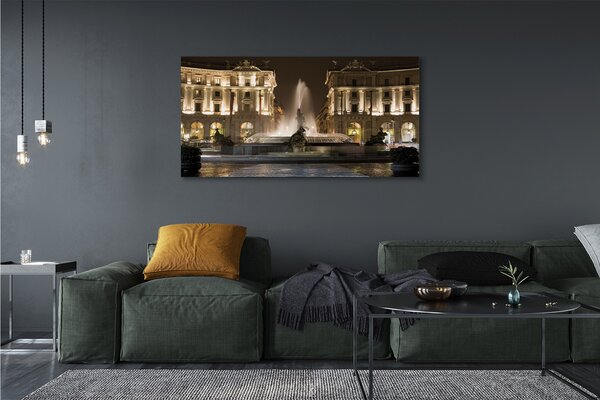 Obraz canvas na ścianę Rzymska Fontanna pod Nocnym Niebem