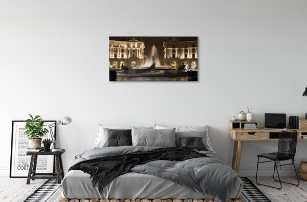 Obraz canvas na ścianę Rzymska Fontanna pod Nocnym Niebem