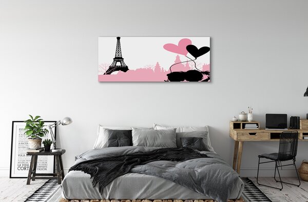Obraz canvas na ścianę Serca nad Wieżą Eiffla