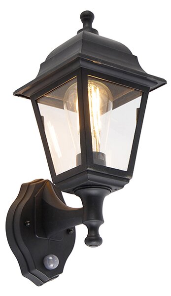 Zewnetrzna klasyczny czarny Kinkiet / Lampa scienna zewnętrzny z czujnikiem ruchu - Capital Oswietlenie zewnetrzne